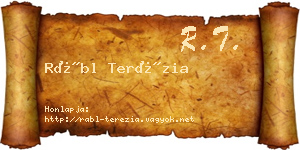 Rábl Terézia névjegykártya